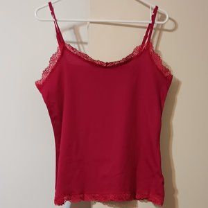 EUC ~ Adjustable Strap Camisole w/ Lace Accents (Size: Large)